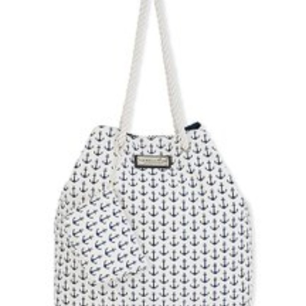 Caribbean Joe Nautical Anchor Canvas Tote Bag